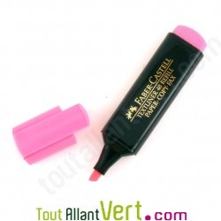 Feutre surligneur fluo Rose rechargeable