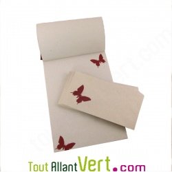 Enveloppes rustiques Papillon en papier recycl� 110x220 lot de 25