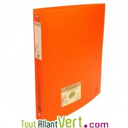 Classeur 4 anneaux polypro recycl� orange, Forever, dos 4 cm