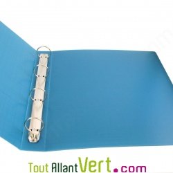 Classeur 4 anneaux polypro recycl� bleu turquoise, Forever, dos 4 cm