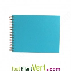 Album photo recycl� turquoise, int�rieur fonc�, 18x23cm 30 pages