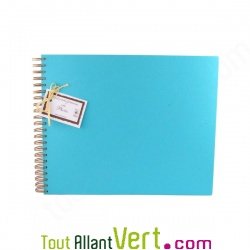 Album photo recycl� turquoise, int�rieur fonc� 28x34cm 30 pages