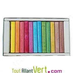 Craies multicolores 100% naturelles pour tableau noir, lot 12