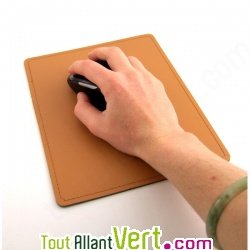 Tapis de souris en cuir recycl marron 24x19,5 cm