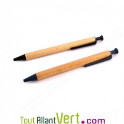 Stylo bille r�tractable en bois de h�tre, encre gel