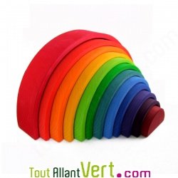 Arc en ciel bois empilable, 12 pi�ces, 38 cm, Grimms