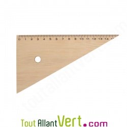 Equerre en bois naturel gradu�e 15 cm, 60�