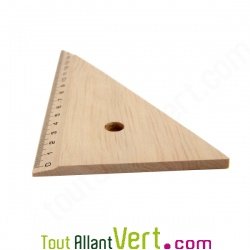 Equerre en bois naturel gradu�e 15 cm, 60�