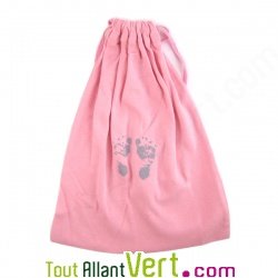 Sac rose en coton bio, 22X28cm