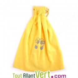 Sac jaune en coton bio, 22X28cm