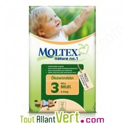 Couches biologiques Midi (4/9 kg) x34, Moltex
