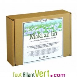 Bouillotte rouleau en graines de lin des Flandres, 42x75cm