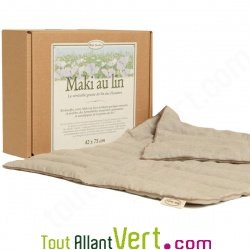 Bouillotte rouleau en graines de lin des Flandres, 42x75cm