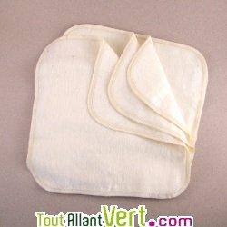 Lingettes lavables et rutilisables bb coton bio x5