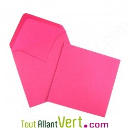 Enveloppes recycl�es 12.5x12.5 cm, rose, Couleur de Provence, 100g, lot de 50