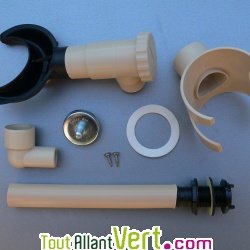 Collecteur d\'eau de pluie beige sans coupe de gouttire ronde 80  100mm