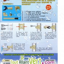 Collecteur d\'eau de pluie beige sans coupe de gouttire ronde 80  100mm