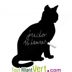 Sticker ardoise chat, mati�re v�g�tale et colle sans solvant