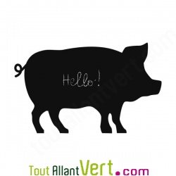 Sticker ardoise cochon, mati�re v�g�tale et colle sans solvant