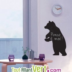 Sticker ardoise ours, mati�re v�g�tale et colle sans solvant