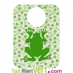 Bavoir b�b� grenouille, v�g�tal et biod�gradable, 25x35cm