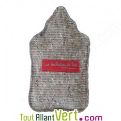 Bouillotte � eau caoutchouc naturel, housse tissu recycl�