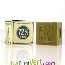 Savon de marseille en cube vert sans huile de Palme, boite en carton 400g