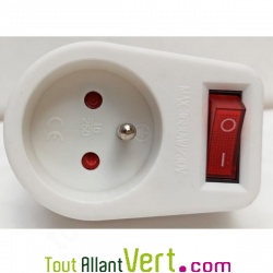 Prise coupe veille avec interrupteur �conomie d\'�lectricit� 3680W max