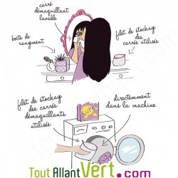 Kit 15 coton d�maquillant lavables en coton bio et le filet, Tendances d\'Emma