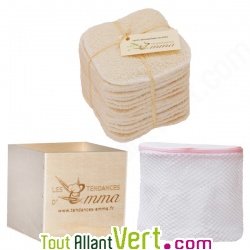 Kit coton d�maquillant lavable molleton bio et son filet Medium