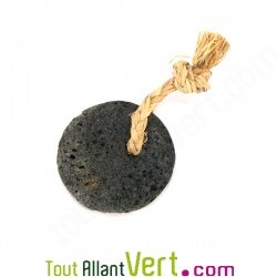 Pierre ponce volcanique ronde avec ficelle