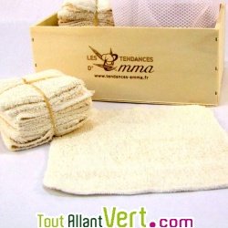 Kit lingettes essuie-tout lavables et le filet pour machine � laver