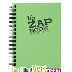 Bloc spirale uni recycl� vert A6 Demi ZapBook