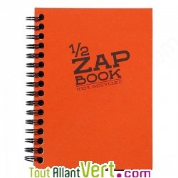 Bloc spirale uni recycl� orange A6 Demi ZapBook