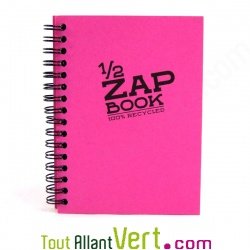 Bloc spirale uni recycl� rose A6 Demi ZapBook