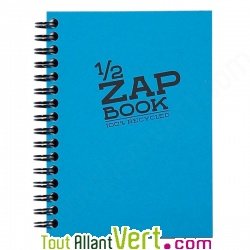 Bloc spirale uni recycl� bleu A6 Demi ZapBook