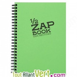Bloc spirale uni recycl� A5 vert Demi ZapBook