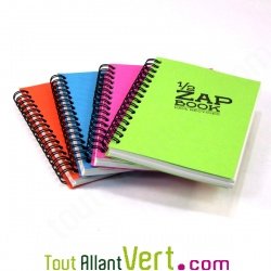 Bloc spirale uni recycl� A5 bleu Demi ZapBook