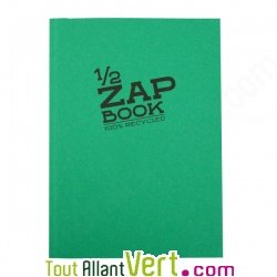 Bloc uni recycl� A5 vert Demi Zap Book