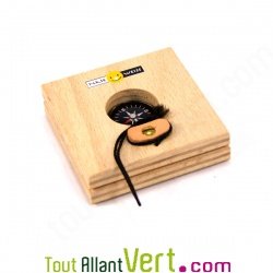 Cadran solaire et boussole en bois