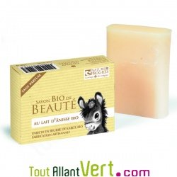 Savon au lait d\'anesse Bio sans Parfum enrichi Beurre Karit� Bio 100g Nature et Progr�s