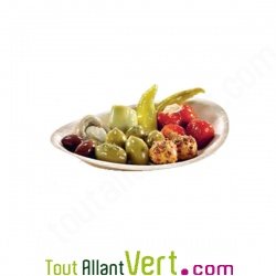 Assiette creuse palmier ellipse 19x13cm biod�gradable, lot de 25