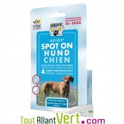 Pipette anti-parasites, tiques et puces naturel pour chiens, Aries