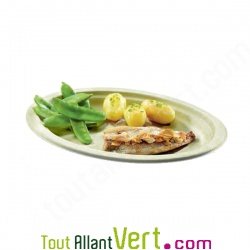 Assiette ronde Canne � sucre naturelle marron, 18cm, lot de 50