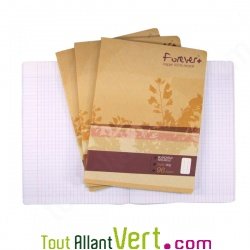Cahier recycl� Grands carreaux 96p, 90g, Forever