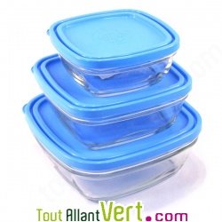 Plat de conservation en verre avec couvercle sans Bisph�nol A