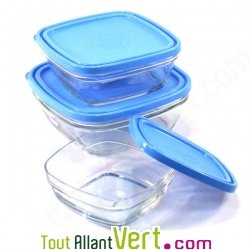 Plat de conservation en verre avec couvercle sans Bisph�nol A