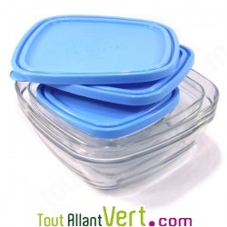 Plat de conservation en verre avec couvercle sans Bisph�nol A