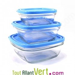 Plat de conservation en verre avec couvercle sans Bisph�nol A