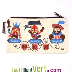 Trousse � crayons en coton biologique De Clovis � Fran�ois 1er, 21 x 12 cm